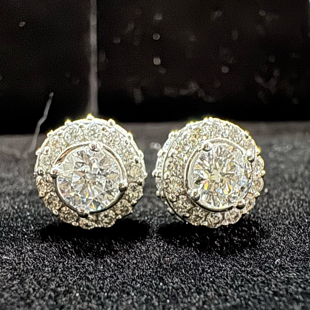 Lab-Grown Diamond Earrings 2 Carat  in 10K White Gold